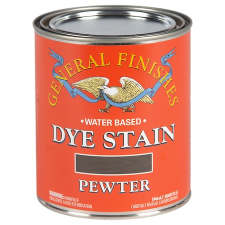 General Finishes 1 Qt Pewter Dye Stain Water-Based Wood Stain DQP